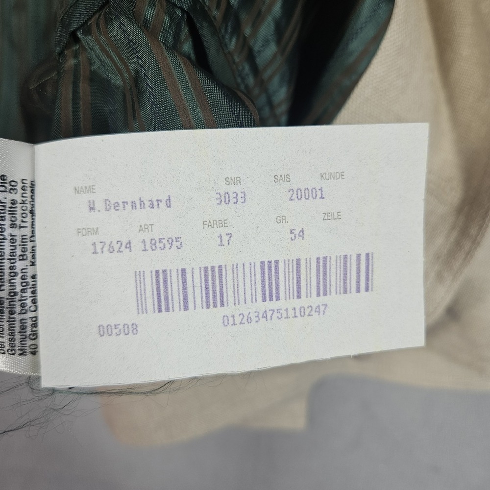 German Linen Vest Men US Sz 44/ EU 54 Western Trachten Traditional Leather Hunt - Picture 10 of 16
